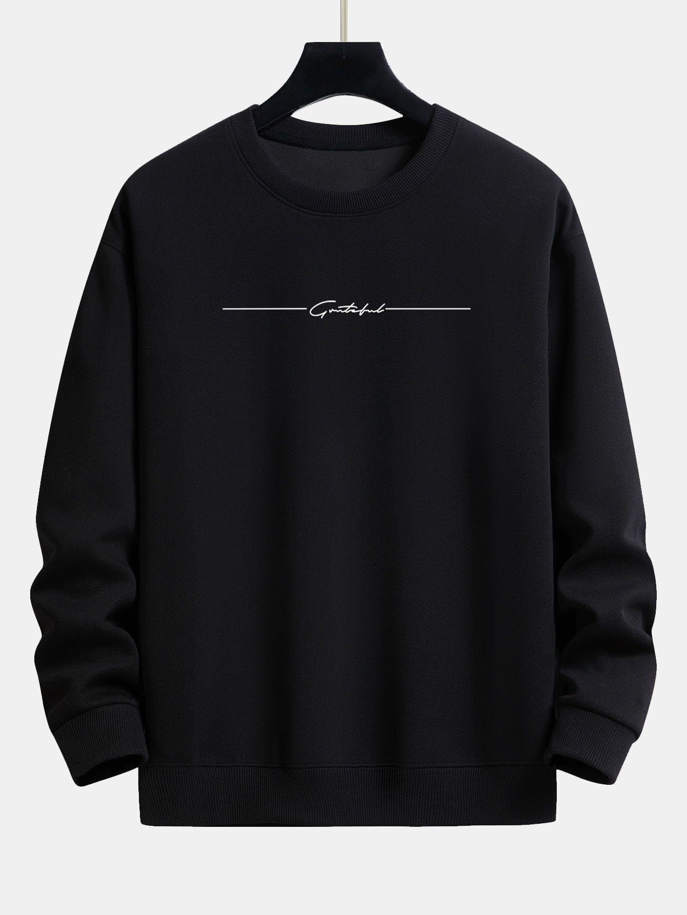 Velira Sweatshirts juoda / S Sloganas Spausdinti Laisvas Fit Megztinis