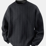 Velira Sweatshirts juoda / XS Atsipalaidavęs Fit Twist Žakardo Palaidinė su Apvalia Kaklo Linija
