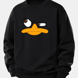 Velira Sweatshirts Juoda / XS Emotikonų antis spauda laisvo kirpimo džemperis