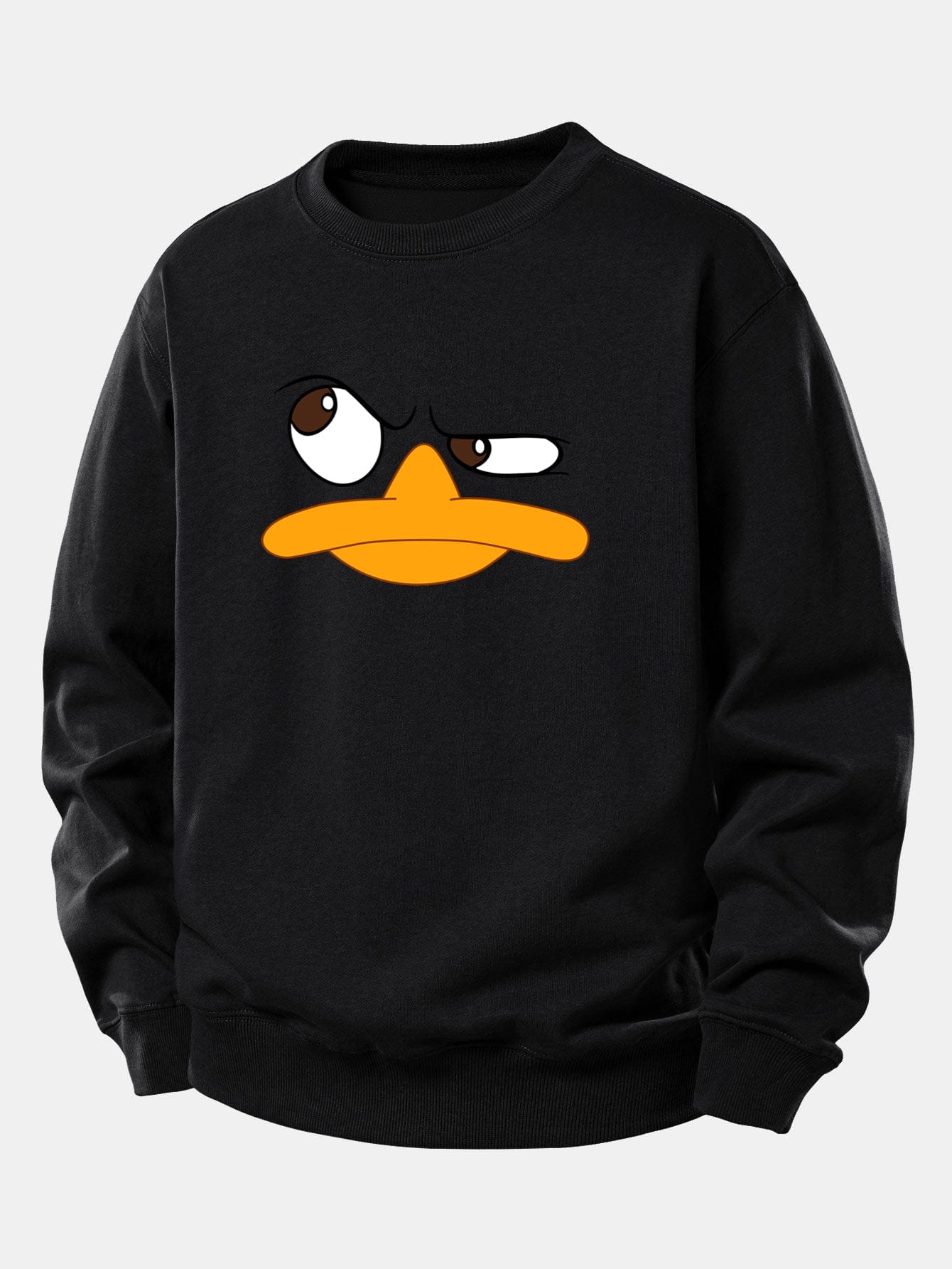 Velira Sweatshirts Juoda / XS Emotikonų antis spauda laisvo kirpimo džemperis