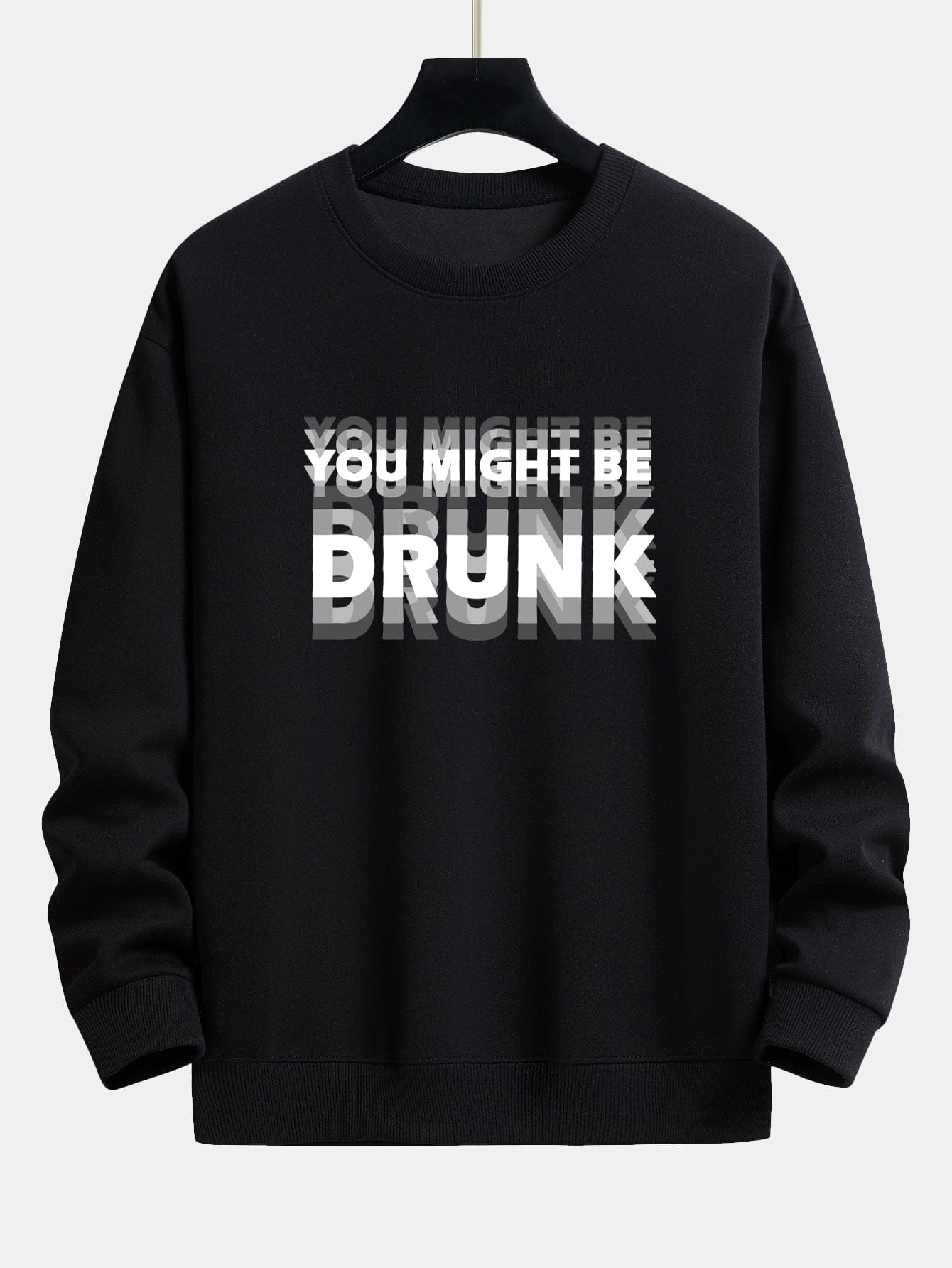 Velira Sweatshirts juoda / XS Galbūt esate apsvaigęs spausdinimo laisvo kirpimo džemperis