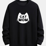 Velira Sweatshirts juoda / XS Katės Mamos Spauda Laisvas Fit Palaidinukė
