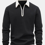 Velira Sweatshirts juoda / XS Kontrasto Užtrauktuko Polo Apykaklės Švarkelis