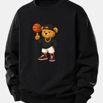 Velira Sweatshirts Juoda / XS Krepšinio Meškos Spauda Laisvalaikio Palaidinė