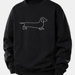 Velira Sweatshirts Juoda / XS Linijos taksų spaudas laisvas džemperis