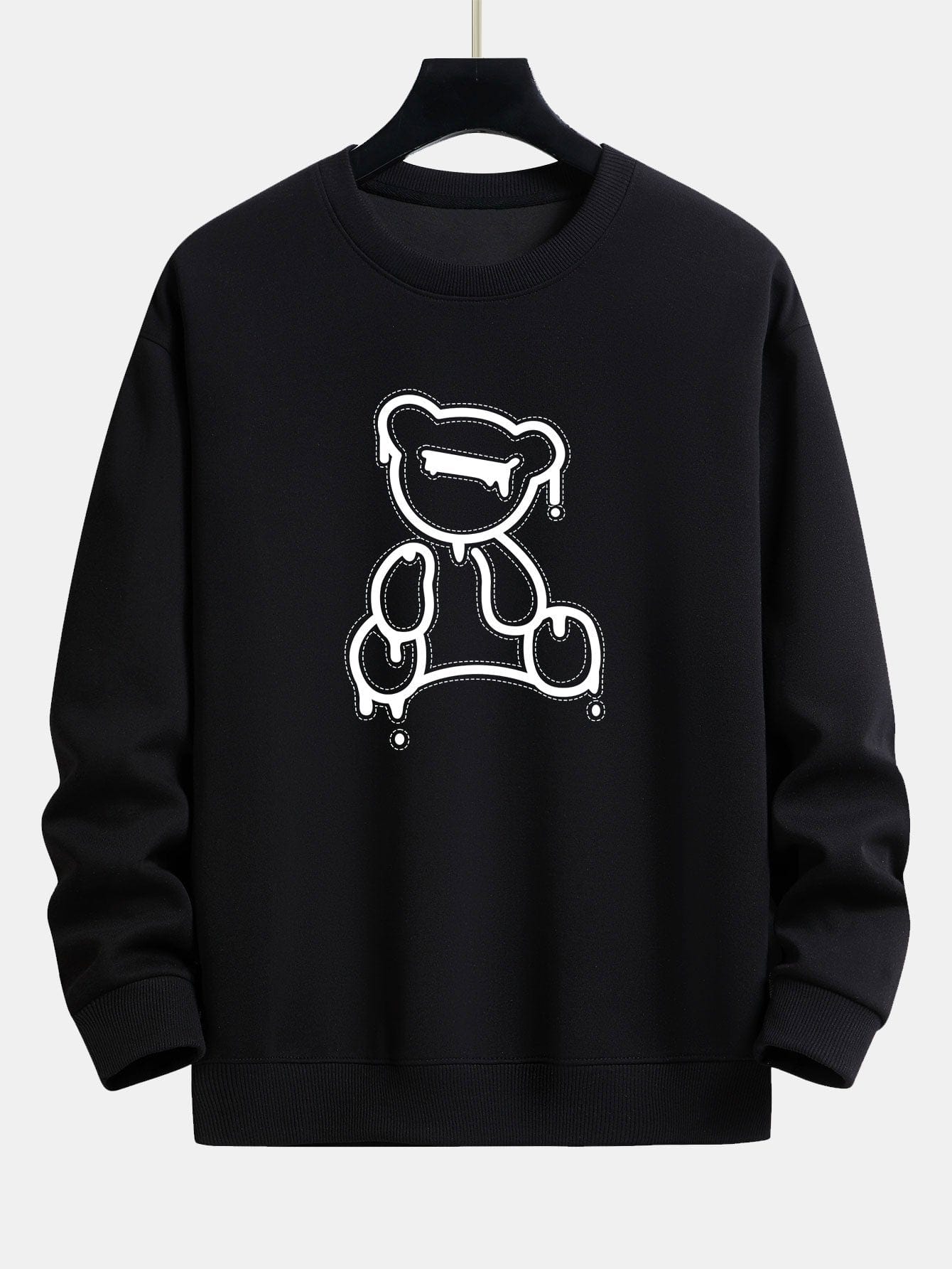 Velira Sweatshirts juoda / XS Lino lokio atspaudo laisvas fit džemperis