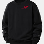 Velira Sweatshirts Juoda / XS Meilės Spauda Laisvo Kirpimo Moteriškas Megztinis