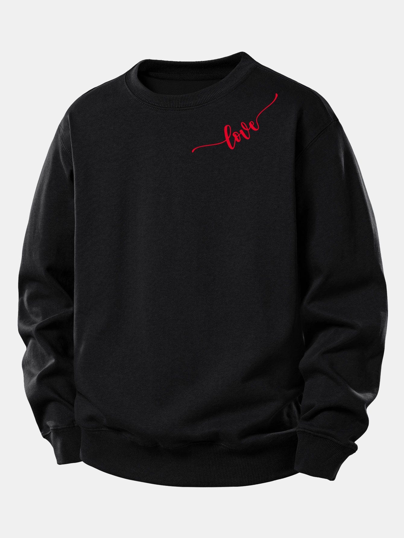 Velira Sweatshirts Juoda / XS Meilės Spauda Laisvo Kirpimo Moteriškas Megztinis