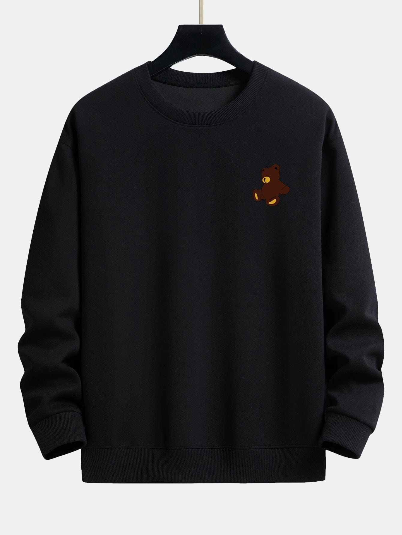 Velira Sweatshirts juoda / XS Meškiuko Spaudas Atsipalaidavęs Džemperis