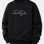 Velira Sweatshirts Juoda / XS Miegantis Šuo Linijos Spauda Laisvas Fit Megztinis