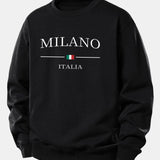 Velira Sweatshirts Juoda / XS Milano Spaudos Laisvas Fit Mikina