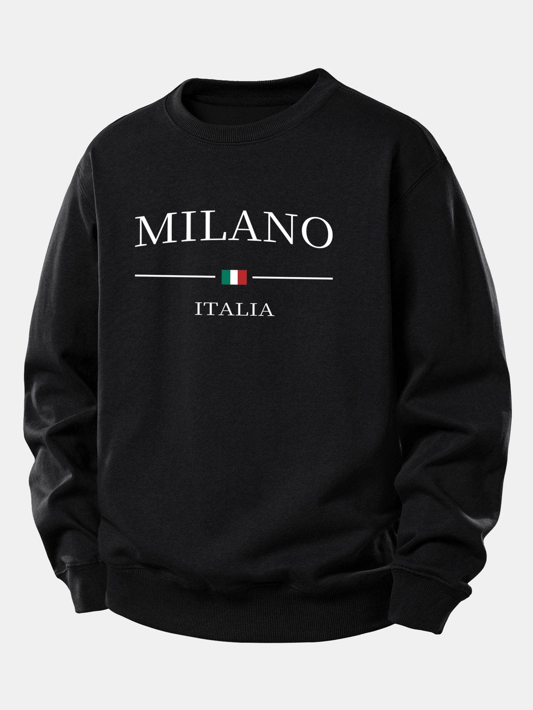Velira Sweatshirts Juoda / XS Milano Spaudos Laisvas Fit Mikina