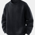 Velira Sweatshirts juoda / XS Relax Fit Geometrinis Žakardo Crew Neck Megztinis