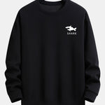 Velira Sweatshirts Juoda / XS Šalikas su ryklių spauda, laisvas kirpimas