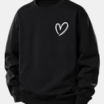 Velira Sweatshirts Juoda / XS Širdies Raštas Laisvo Pjūvio Megztinis