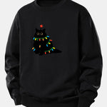 Velira Sweatshirts Juoda / XS Spalvinga Lengva Juoda Katė Spauda Laisvas Fit Megztinis