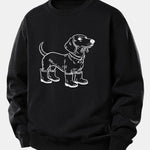 Velira Sweatshirts Juoda / XS Šuo Batai Spaudiniu Laisvalaikio Fit Palaidinukė