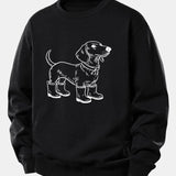 Velira Sweatshirts Juoda / XS Šuo Batai Spaudiniu Laisvalaikio Fit Palaidinukė