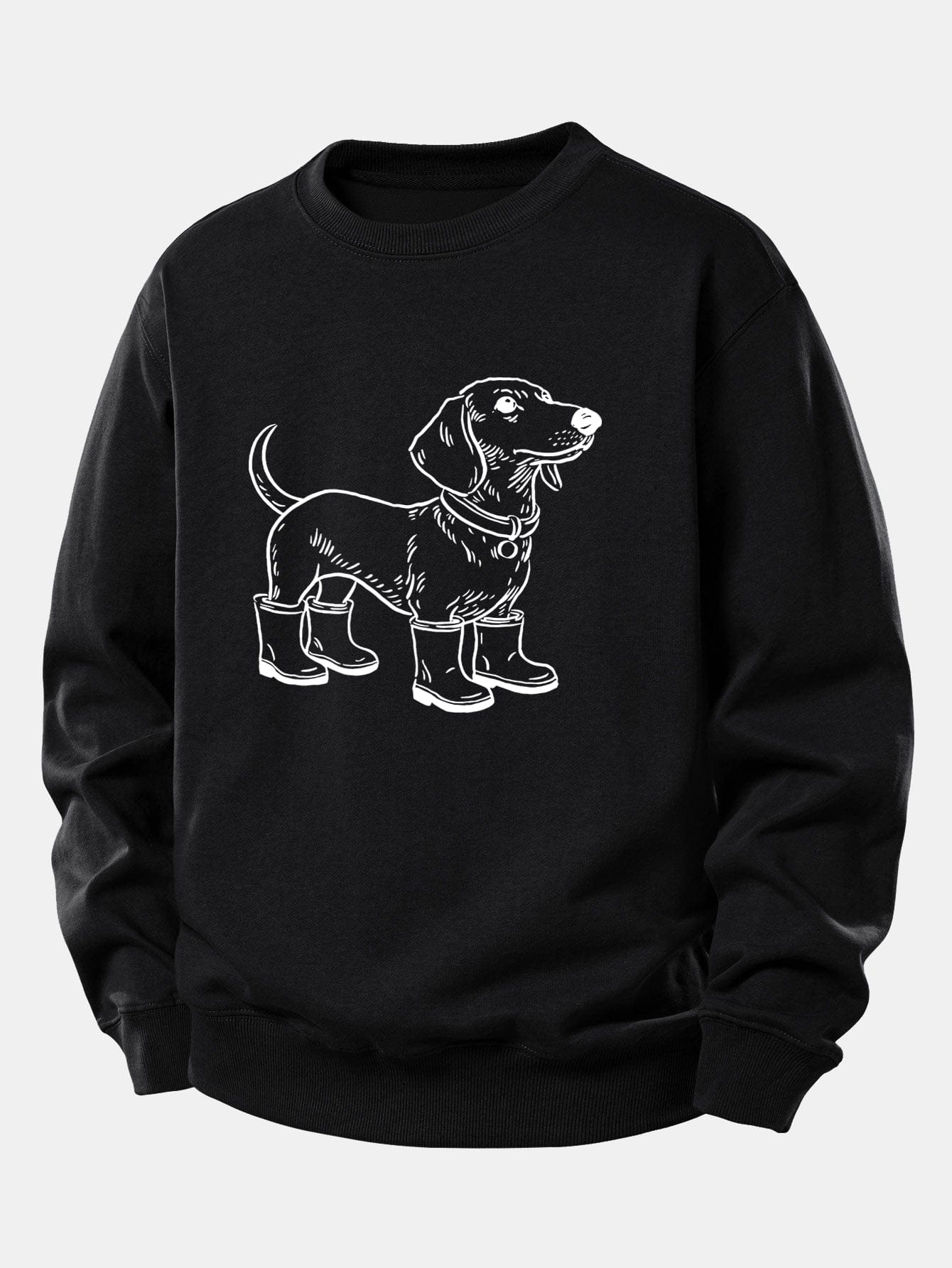 Velira Sweatshirts Juoda / XS Šuo Batai Spaudiniu Laisvalaikio Fit Palaidinukė