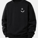 Velira Sweatshirts Juoda / XS Šypsenėlės Spausdinimo Atsipalaidavęs Fit Megztinis