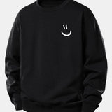 Velira Sweatshirts Juoda / XS Šypsenėlės Spausdinimo Atsipalaidavęs Fit Megztinis