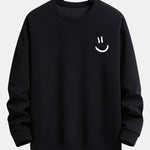 Velira Sweatshirts juoda / XS Šypsenos Veido Spauda Laisvas Fit Palaidinukė