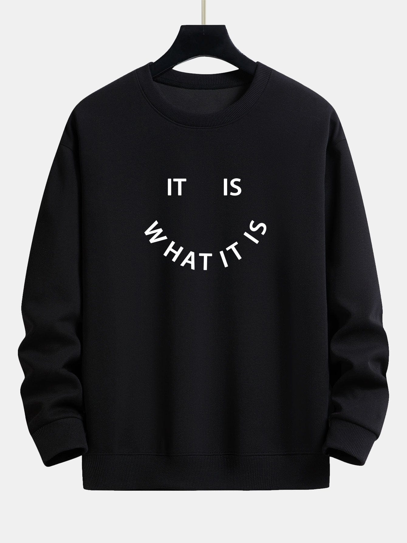 Velira Sweatshirts juoda / XS Tai, kas yra, atspausdintas laisvas megztinis