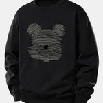 Velira Sweatshirts Juoda / XS Taškuotas meškiukas spauda laisvas megztinis