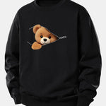 Velira Sweatshirts Juoda / XS Užtrauktuko Meškos Rašto Laisvalaikio Džemperis