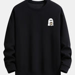 Velira Sweatshirts juoda / XS Vaiduoklis, geriantis kavą, spauda, laisvas kirpimas, džemperis