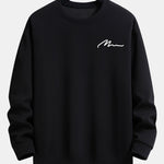 Velira Sweatshirts Juoda / XS Vyrų šūkio spaudos laisvo kirpimo džemperis