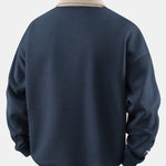 Velira Sweatshirts Juostuotas Vaflinis Užtrauktuko Polo Kaklo Megztinis