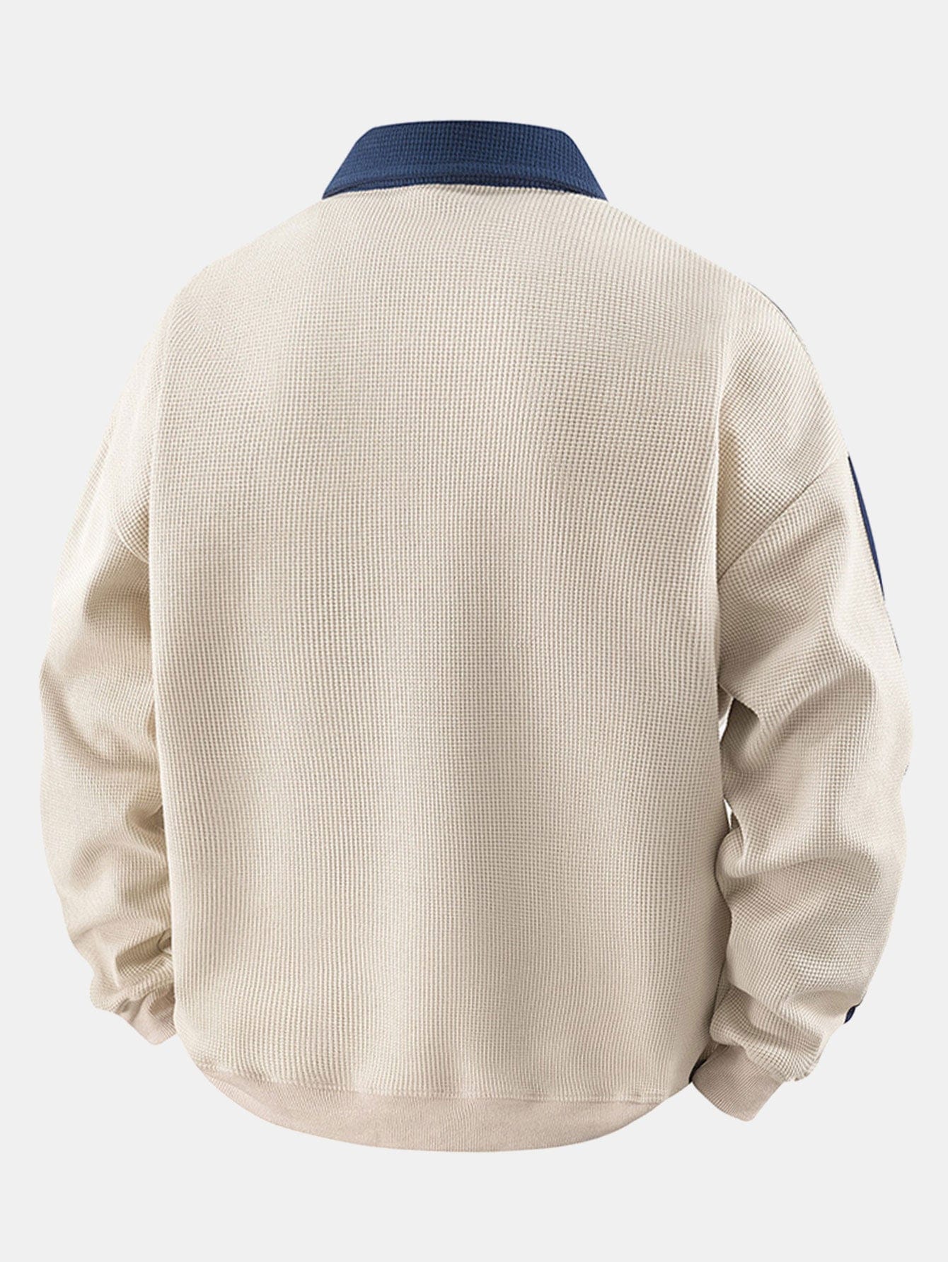 Velira Sweatshirts Juostuotas Vaflinis Užtrauktuko Polo Kaklo Megztinis