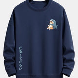 Velira Sweatshirts Katė ryklių kostiumu spausdinta laisvalaikio fitas džemperis