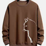 Velira Sweatshirts kava / S Katės Siluetas Spausdinimas Laisvas Fit Palaidinukė