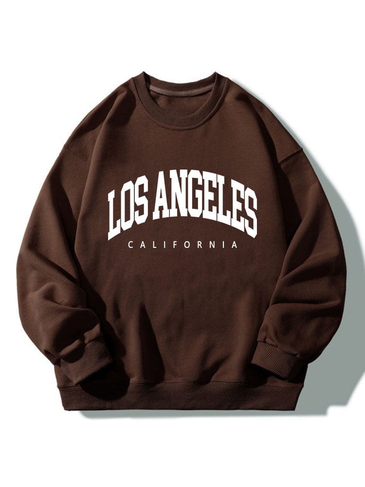 Velira Sweatshirts kava / S Los Andželo spauda atsipalaidavęs džemperis