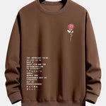 Velira Sweatshirts kava / S Rožinė šūkio spauda laisvo kirpimo megztinis
