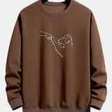 Velira Sweatshirts kava / S Šuo Linijos Piešimo Spauda Atsipalaidavęs Dydis Palaidinukė