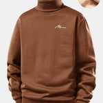 Velira Sweatshirts Kava / S Vyrų Print Teddy Fleece Pamušalu Kaklo Megztinis