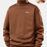 Velira Sweatshirts Kava / S Vyrų Print Teddy Fleece Pamušalu Kaklo Megztinis