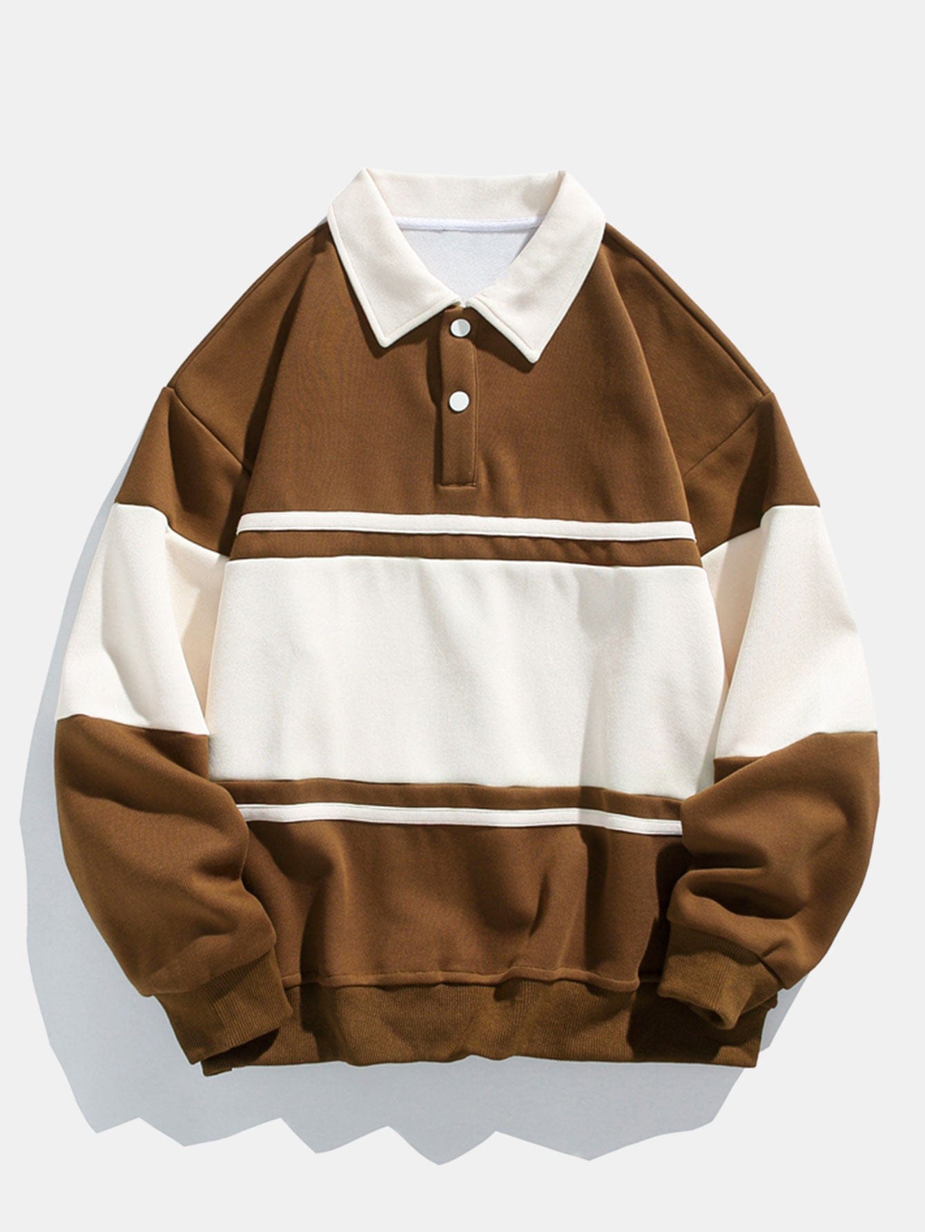 Velira Sweatshirts kava / XS Atsipalaidavęs Fit Spalvų Blokų Pataisytas Polo Švarkas