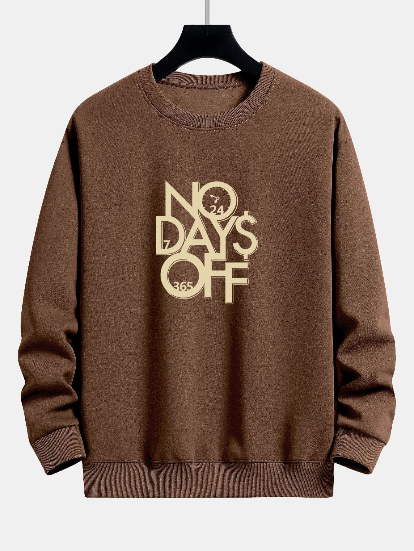 Velira Sweatshirts kava / XS Be poilsio dienų spausdinta laisva fit džemperis