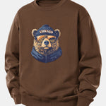 Velira Sweatshirts Kava / XS Čikagos Akiniai nuo saulės Lokio Spauda Laisvas Fit Megztinis