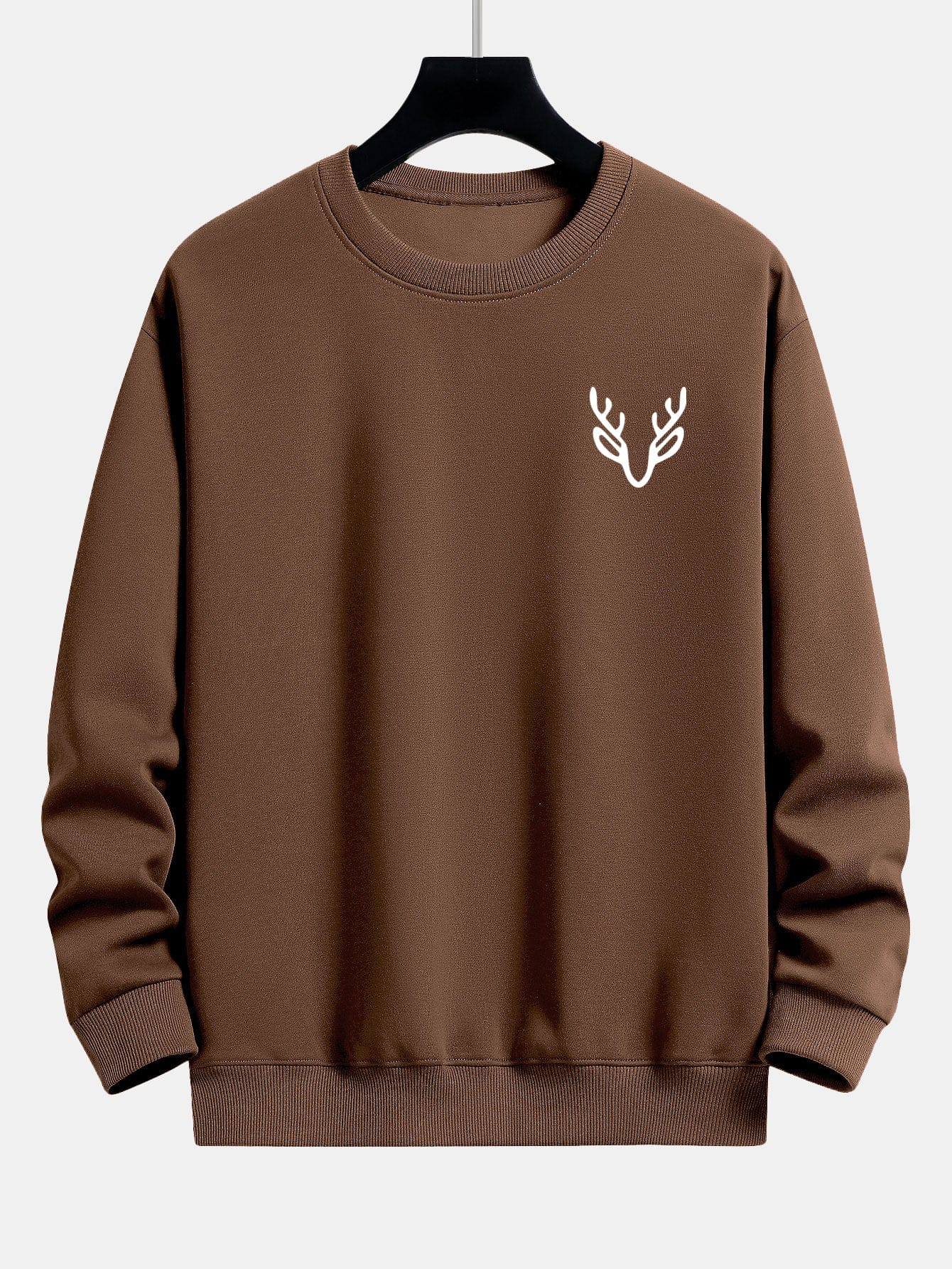 Velira Sweatshirts Kava / XS Elnių Galvos Spauda Laisvalaikio Puloveris