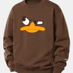 Velira Sweatshirts Kava / XS Emotikonų antis spauda laisvo kirpimo džemperis