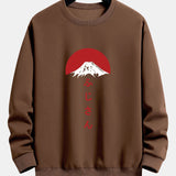 Velira Sweatshirts kava / XS Fuji kalno spauda laisvo kirpimo džemperis