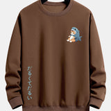 Velira Sweatshirts kava / XS Katė ryklių kostiumu spausdinta laisvalaikio fitas džemperis