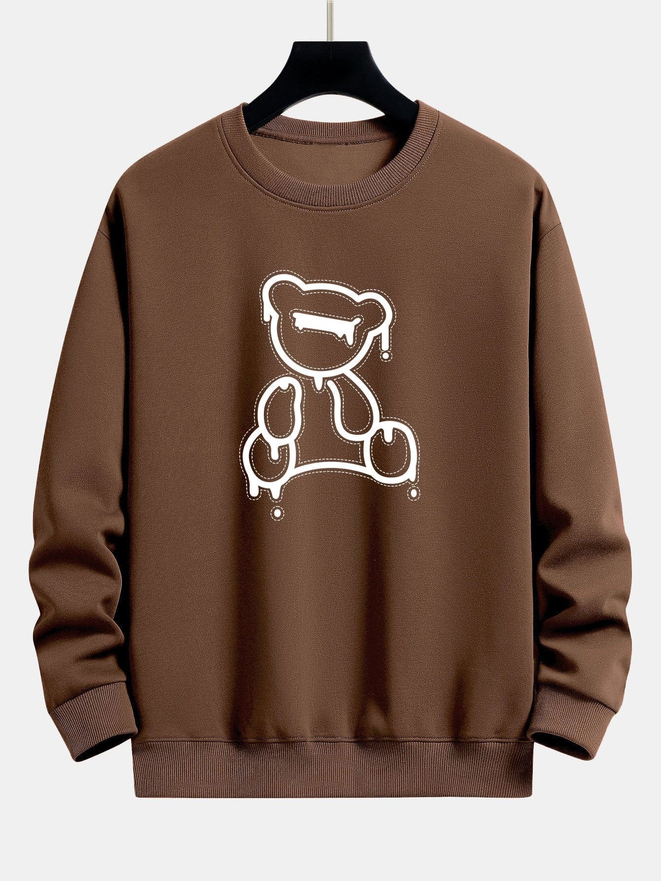 Velira Sweatshirts kava / XS Lino lokio atspaudo laisvas fit džemperis