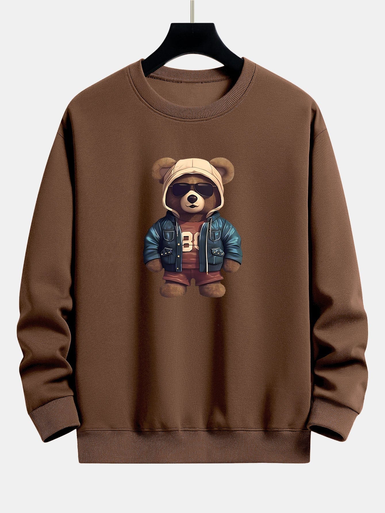 Velira Sweatshirts kava / XS Lokys Odinėje Striukėje Spauda Laisvas Švarkas