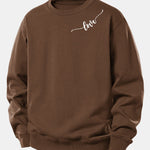 Velira Sweatshirts Kava / XS Meilės Spauda Laisvo Kirpimo Moteriškas Megztinis